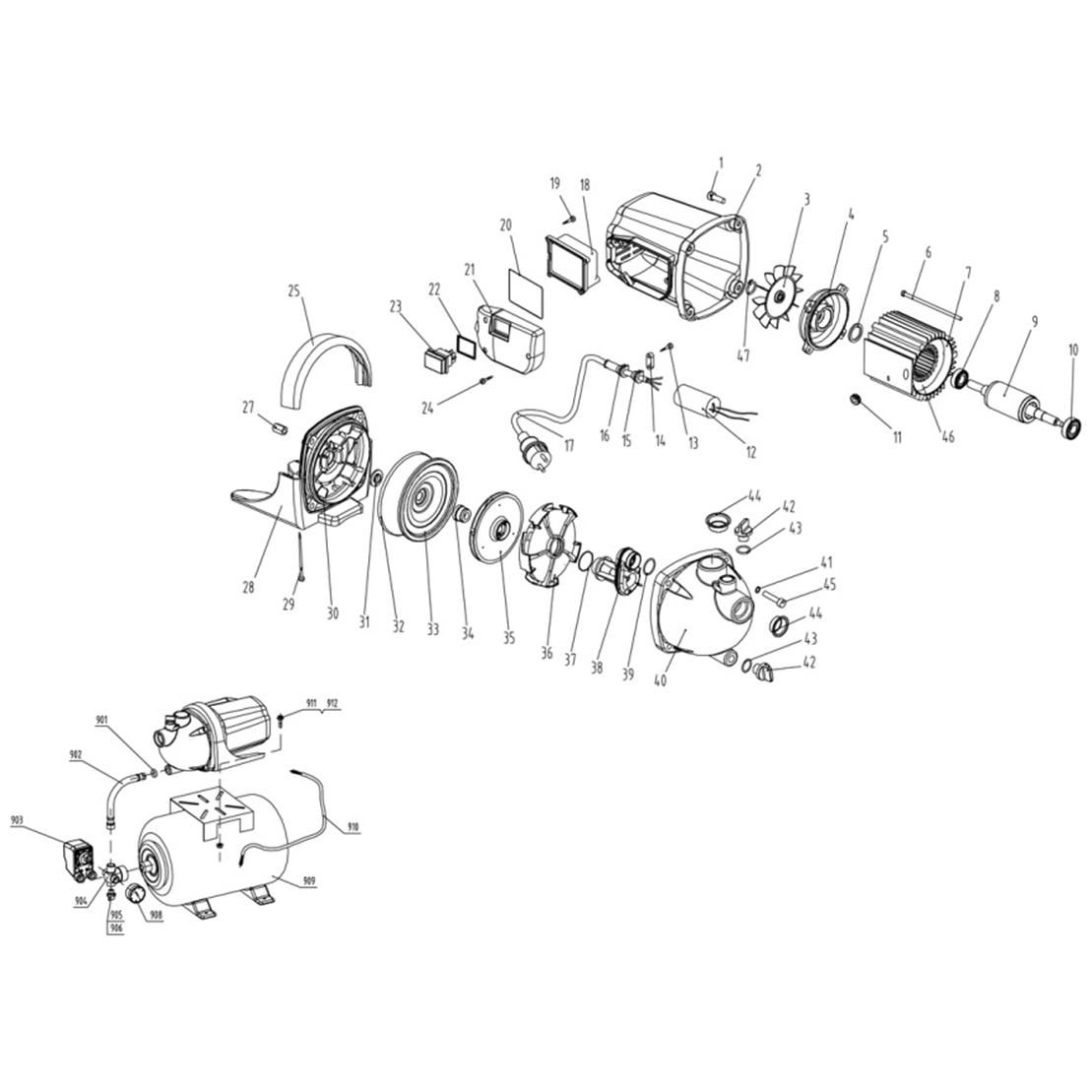 Насосная станция, бак 50 л НАС-М3-1200-50