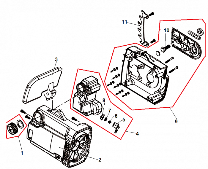 1 КОРПУС - БАК ЭЛЕКТРОПИЛА CHAMPION 422-18