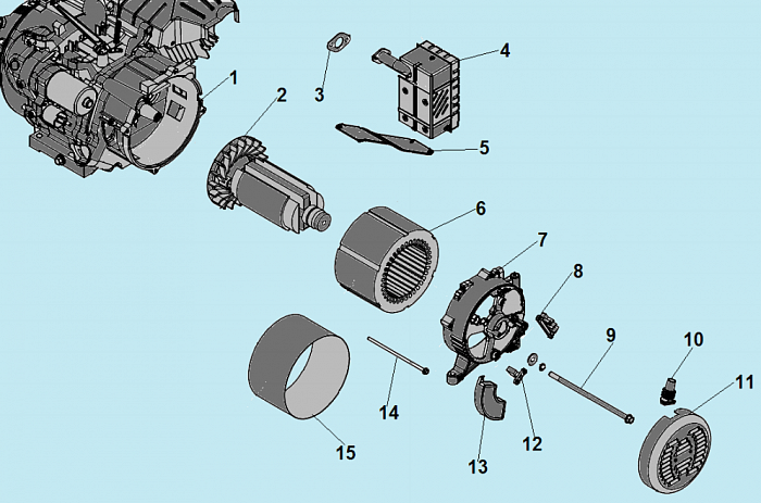 1 ЯКОРЬ - СТАТОР - БЛОК AVR GG6500EBS ГЕНЕРАТОР CHAMPION