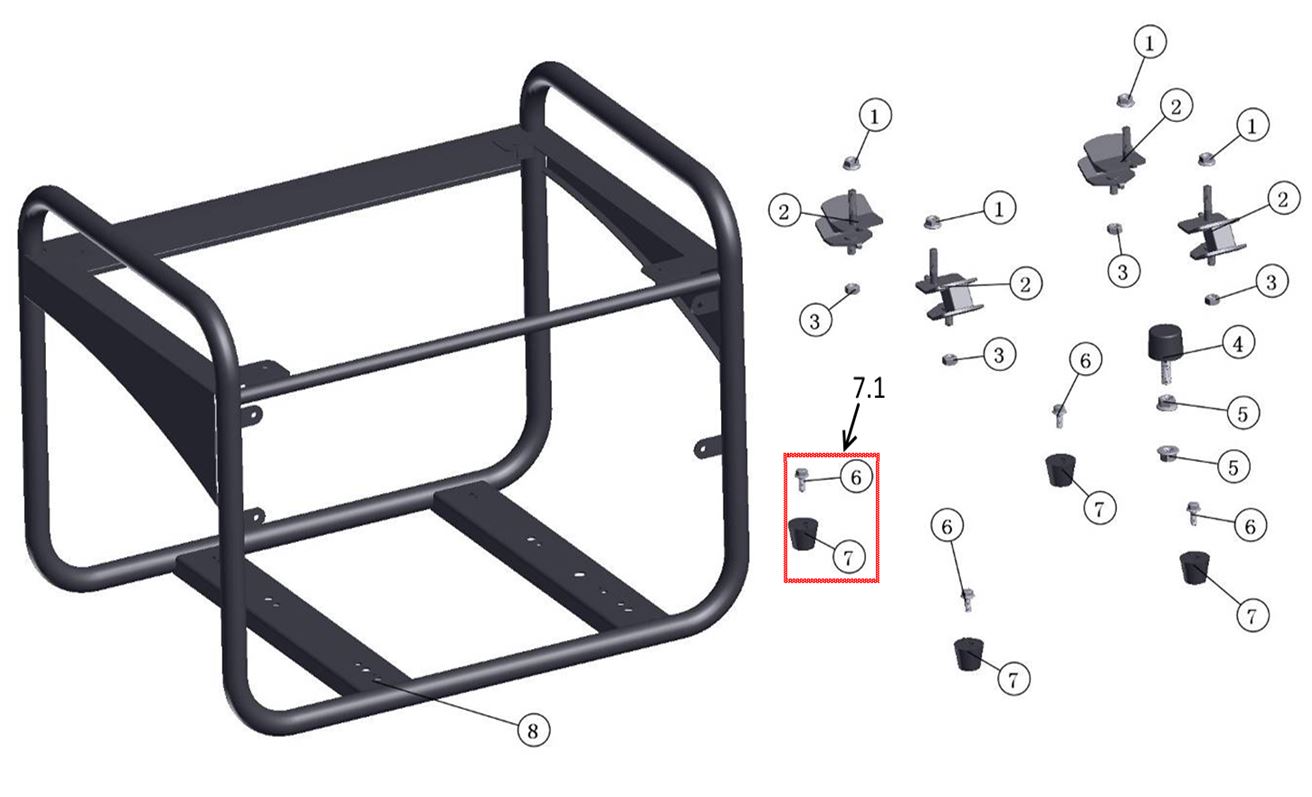 ЗАПЧАСТИ ДЛЯ ГЕНЕРАТОРА БЕНЗИНОВОГО ELITECH СГБ 3000Р (РАМА)