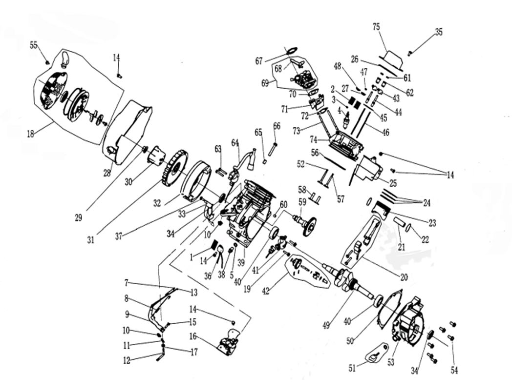 ЗАПЧАСТИ ДЛЯ ДВИГАТЕЛЯ ГЕНЕРАТОРА БЕНЗИНОВОГО ELITECH СГБ 3500Е ПРО