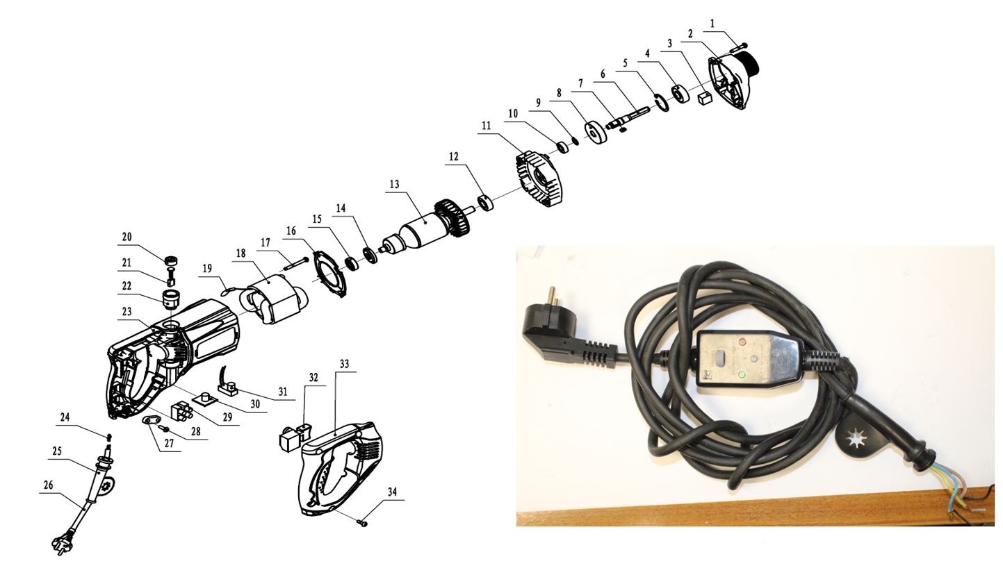ЗАПЧАСТИ ДЛЯ ВИБРАТОРА ЭЛЕКТРИЧЕСКОГО ELITECH ВЭР 1335